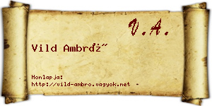 Vild Ambró névjegykártya